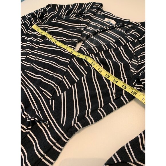 May Women Dress 10 Stripes Long Sleeves High Low Black White. - Picture 10 of 12